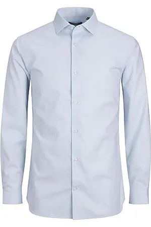 JACK & JONES Male Hemd Langärmeliges, XS, Cashmere Blue
