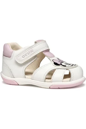Geox Baby-Mädchen B ZAPITO Girl Sandal, White/Pink, 19 EU