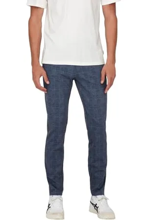 Only & Sons Herren Chino Hose ONSMARK Slim Check 9887 - Slim Fit - Stretch, Größe:34W / 32L, Farbe: 22019887