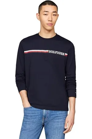 Tommy Hilfiger Herren Langarmshirt Chest Stripe ohne Kapuze, , XS