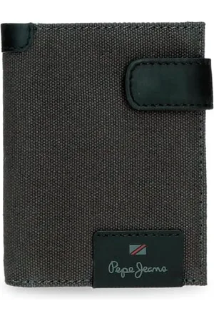 Pepe Jeans Hilltop Vertikale Geldbörse mit Kartenfach und Klickverschluss, Grau, 8,5 x 10,5 x 1 cm, Leder von Joumma Bags, grau, Talla única, Vertikale Geldbörse mit Kartenfach und Klickverschluss