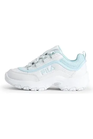 Fila Strada Logo Kids Sneaker, White-Blue Glow, 32 EU