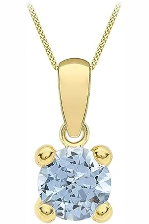 Amazon Halskette mit Anhänger aus 9-karätigem Gold mit Geburtsstein für März (ehemals Amazon Collection)