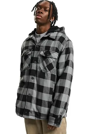 Brandit Lumber Jacket Hooded, Farbe: blk+charco, Größe: M