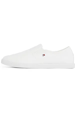 Tommy Hilfiger Damen Slipper Sneaker Canvas Slip-On ohne Schnüren, (White), 41
