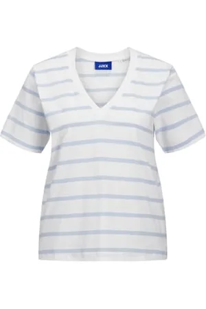 JJXX Damen JXANNIE REG Vneck Stripe SS Tee JRS SN T-Shirt, , X-Large