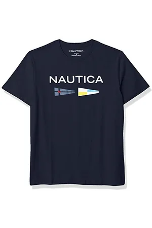Nautica Herren Nachhaltig verarbeitetes Logo Signal Flag Graphic T-Shirt, , M