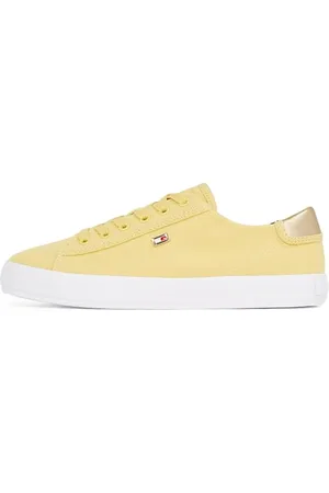 Tommy Hilfiger Damen Vulcanized Sneaker Canvas Lace Up Elegant, Gelb (Meringue), 36