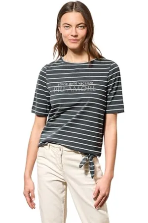 CECIL Damen B322945 Streifenshirt mit Wording, , XS