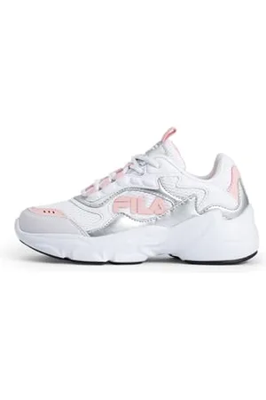 Fila COLLENE Logo Kids Sneaker, White-Silver, 34 EU