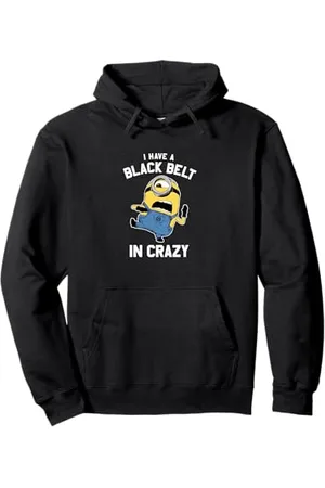 Minions Despicable Me Stuart I Have A Black Belt In Crazy Pullover Hoodie