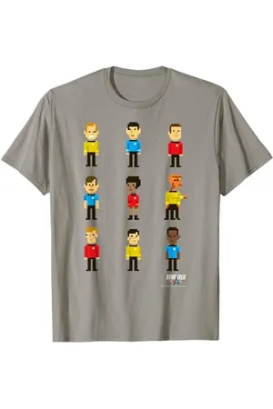 Star Trek Original Series Pixel Crew Line-Up Graphic T-Shirt T-Shirt