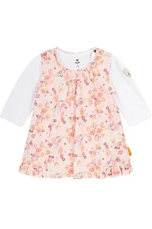 Steiff Set Kleid mit T-Shirt Langarm EU Größe 62 , Kinderkleid kombiniert mit einem Langarm Sweatshirt für jeden Anlass, lockere und Bequeme Passform, waschmaschinenfest