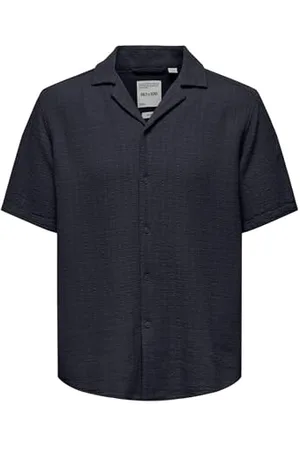 Only & Sons Herren ONSLATHAM RLXSS Resort Linen STRUC SHI Kurzarmhemd, , XXL