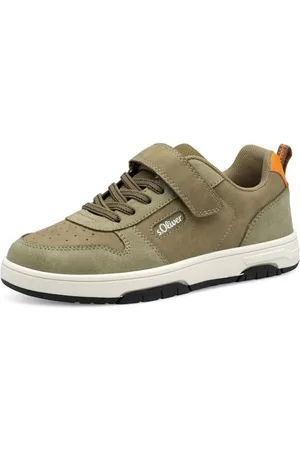 QS by s.Oliver Mädchen Sneaker flach mit Klettverschluss Bequem, Grün , 33 EU