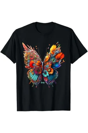 F4NT4STIC Schmetterling mit Blumen - Frühlingskollektion T-Shirt