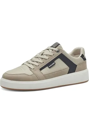 QS by s.Oliver Herren Sneaker flach mit Schnürsenkeln Freizeit, Beige , 43 EU