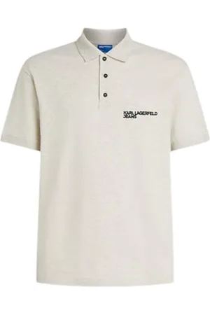 Karl Lagerfeld Regular Pique Polo, Men, Grey, Polo