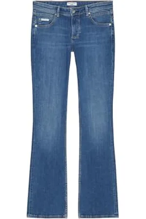 Marc O’ Polo Marc OߴPolo Denim Damen Jeanshose mit Stretch-Anteil Bootcut, Blau , W28/L30