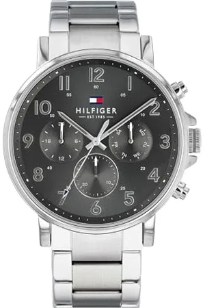 Tommy Hilfiger Multi Zifferblatt Quarz Uhr für Herren mit Silbernes Edelstahlarmband - 1710382
