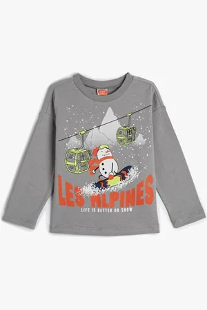 Koton Babyboy T-Shirt Long Sleeve Crew Neck Winter Printed Cotton
