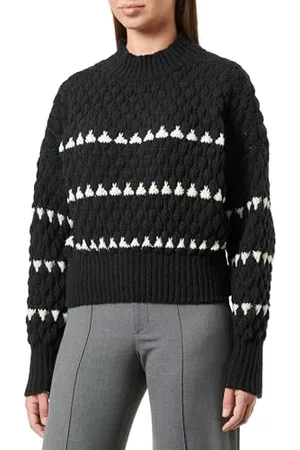 Faina Damen Modischer Farbblock-Pullover mit Rundhalsausschnitt Größe XS/S