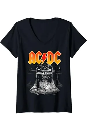 AC/DC Damen - Hells Bells T-Shirt mit V-Ausschnitt