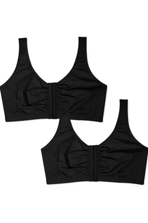Fruit Of The Loom Damen Front Close Sports Bra-Cotton Blend, Easy Fit & Built-up Support BH mit voller Abdeckung, Undurchsichtige, , 85 (2er Pack)