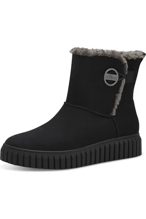 QS by s.Oliver Damen Winterstiefel ohne Absatz Gefüttert Vegan, (Black), 41 EU