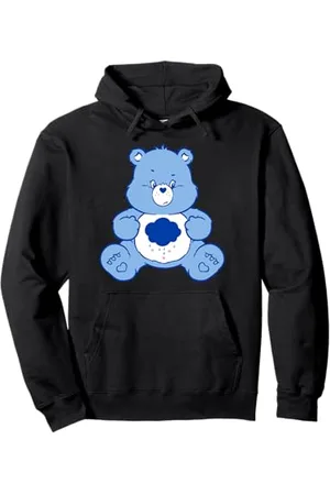 Care Bears Vintage Classic Grumpy Bear Cloudy Belly Badge Pullover Hoodie