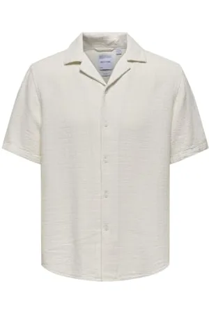 Only & Sons Herren ONSLATHAM RLXSS Resort Linen STRUC SHI Kurzarmhemd, , M