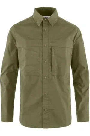 Fjällräven Herren Abisko Trail Shirt LS M Shirts Long Sleeve, Green, XL