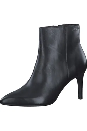 QS by s.Oliver Damen Stiefeletten mit Absatz aus Leder Elegant, (Black), 36 EU