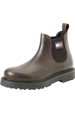 Tommy Hilfiger Herren Mid Boot Stiefel aus Leder, (Velvet Brown), 44