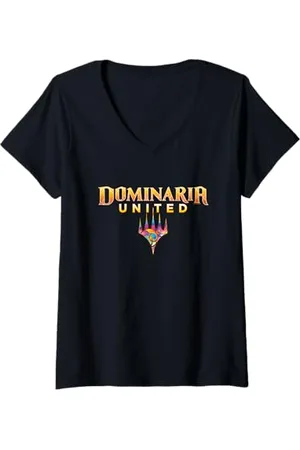 Magic: The Gathering Damen Dominaria Logo T-Shirt mit V-Ausschnitt