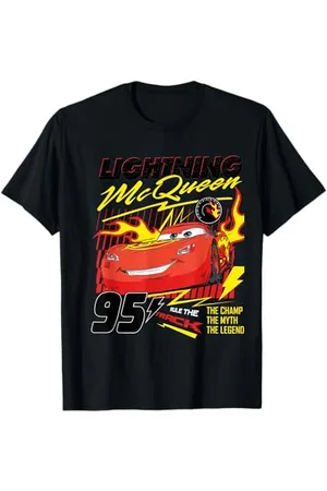 Cars Lightning McQueen T-Shirt, , Klein, Unisex, Kurzarm, T-Shirt, Klassisch, Cartoon, Feuer Design