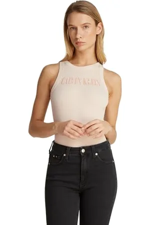 Calvin Klein Damen Tank Top Varsity Rib Slim Fit, , M