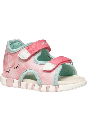 Geox Baby-Mädchen B IUPIDOO Gir Sandal, Salmon/White, 21 EU