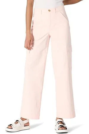 Amazon Damen Hochgeschnittene Cargo-Hose in Khaki mit Normaler Passform und Voller Länge, , 42