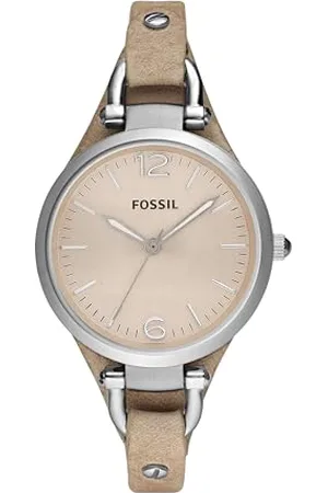Fossil Damenuhr Georgia, 32 mm Gehäusegröße, Quarzwerk, Lederarmband