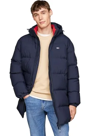 Tommy Hilfiger Herren Pufferjacke Essential Down Parka mit Kapuze, (Dark Night Navy), M