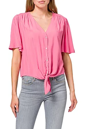 Tommy Hilfiger Damen Tjw Ss Cropped-Shirt mit Knoten vorne Bluse, , X-Large