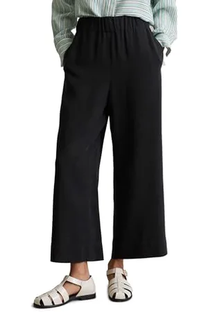 Marc O’ Polo Marc OߴPolo Denim Damen Culottehose mit elastischem Bund knöchellang, Schwarz (Black), M