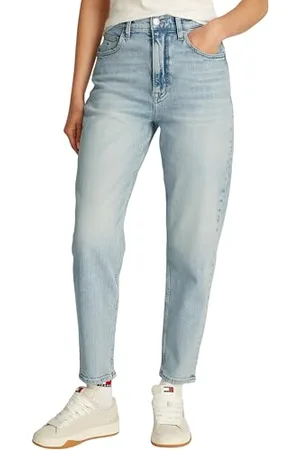 Tommy Hilfiger Damen Jeans Hose Mom Jean Tapered High Waist, Blau (Denim Ultra Light), 32W/30L