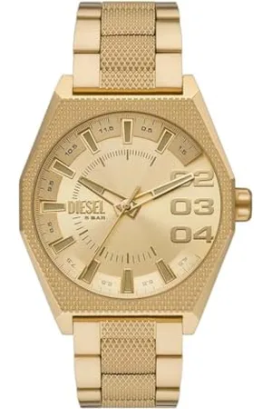 Diesel Herrenuhr Scraper 3-Zeiger-Werk Edelstahl goldfarben, DZ2173