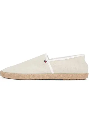 Tommy Hilfiger Herren Espadrilles Chambray mit Logo, Weiß (Ecru), 41