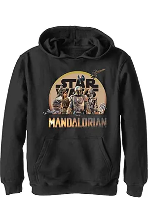 STAR WARS : The Mandalorian - Mandalorian Charcter Action Pose YTH Hoodie Black 7/8