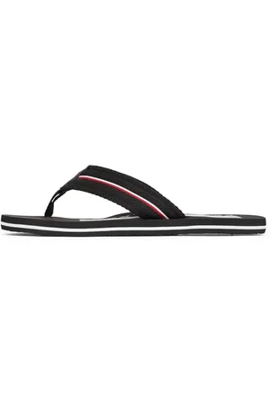 Tommy Hilfiger Herren Flip Flops Corporate Beach Sandal Zehentrenner, (Black), 43
