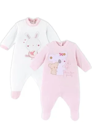 chicco Set aus Chenille-Stramplern mit Fuß, Winter Schlafanzüge Baby - Unisex, , 0 monate (pack of 2)