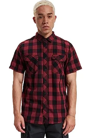 Brandit Roadstar Shirt Short Sleeve, Farbe: red/Black, Größe: XXL